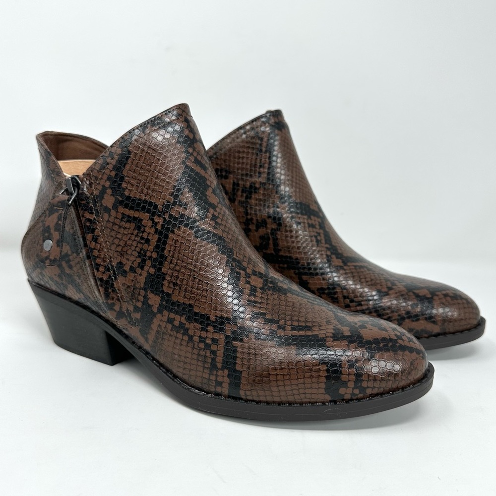 SO Angelfish Women's Brown Snake Ankle Boots - Picture 3 of 15